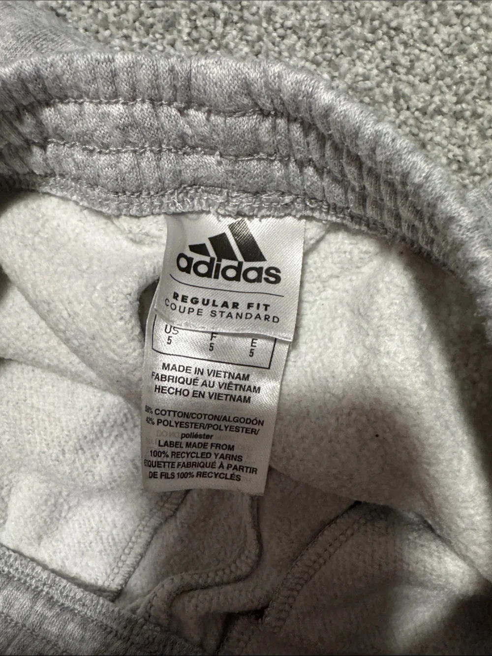 adidas Kids Gray Sweat Joggers with Black Logo
